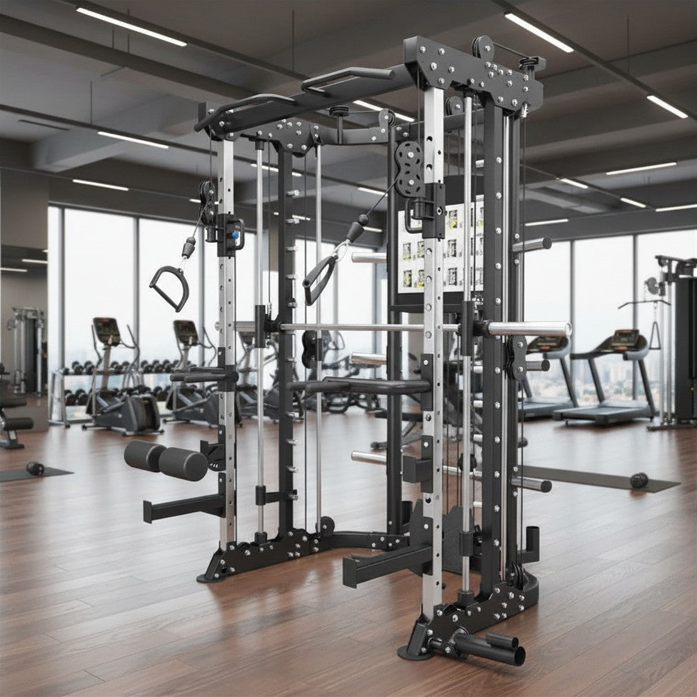 Smith machine avec système de poulie (plate load)