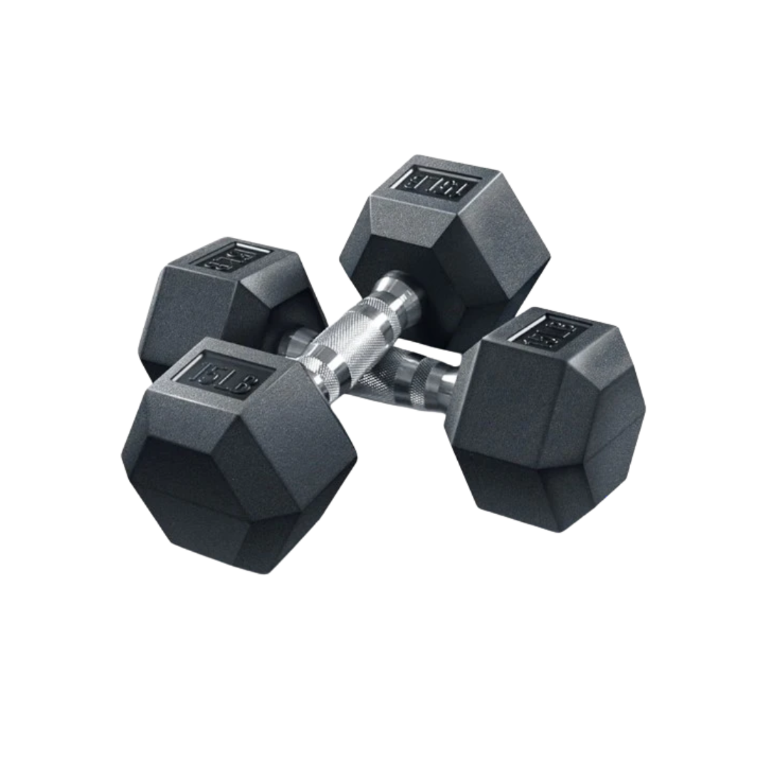 Haltères hexagonales en caoutchouc (à l'unité)